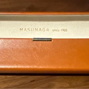 Masunaga since 1905 Supple Tan Leather Eyewear Case RARE